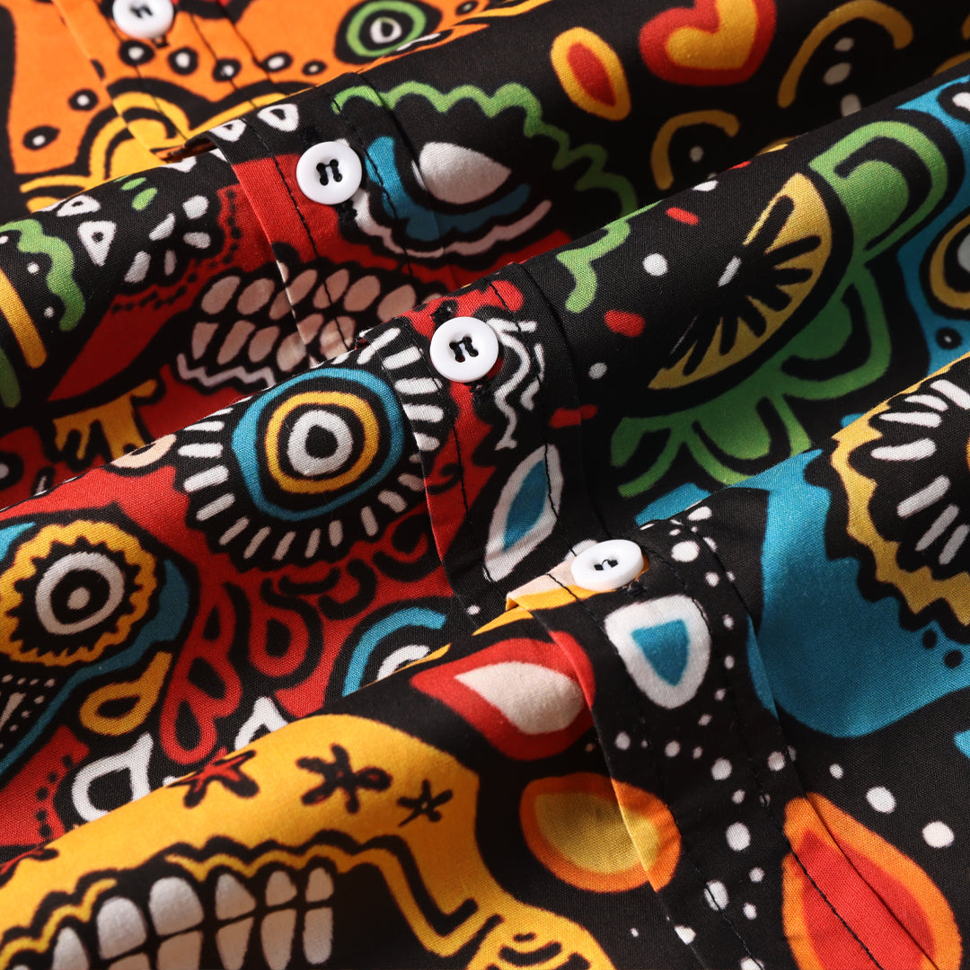 Colorful Skull-100% Cotton Shirt