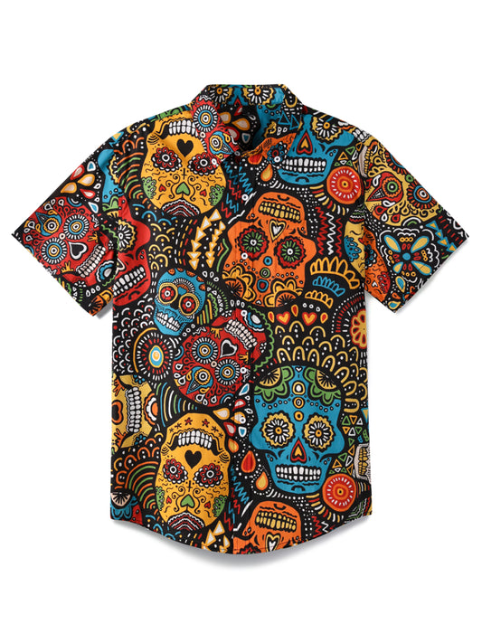 Colorful Skull-100% Cotton Shirt