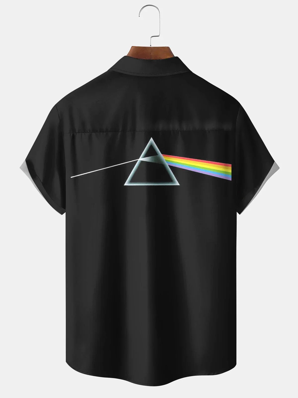Men's Retro Rock Music Art Print Casual Short Sleeve Shirt