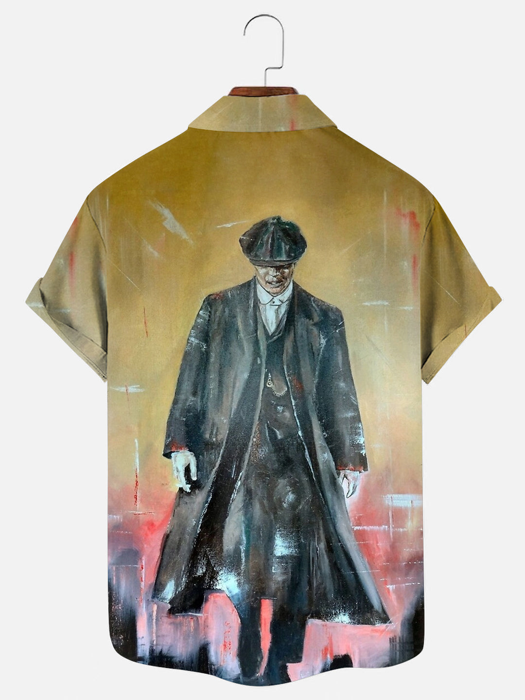 Men's Peaky Blinders Art Print Casual Short Sleeve Shirt