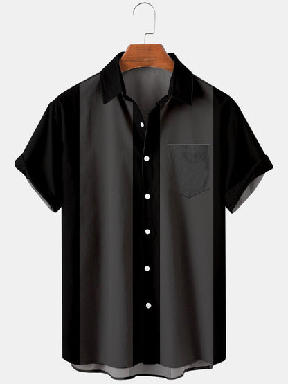 Men's Classic Retro Bowling Casual Short Sleeve Shirt